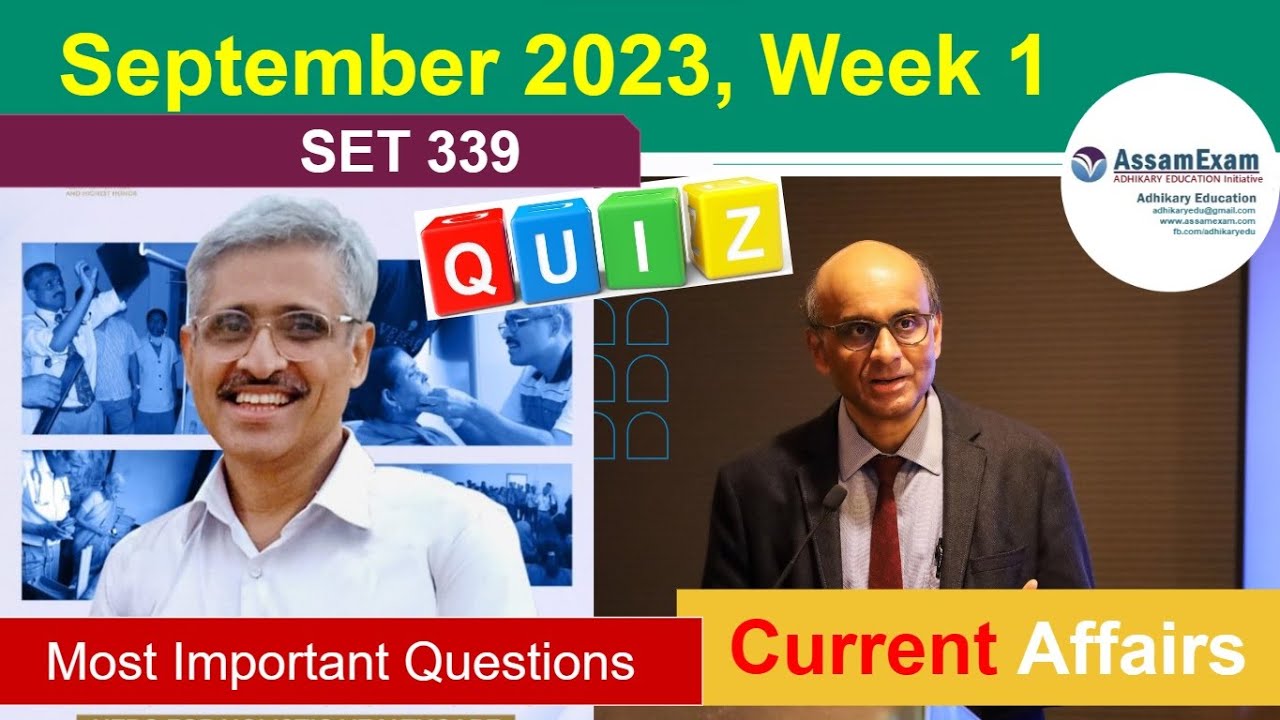 Assam Current Affairs & GK MCQ Questions - September 2023, Week 1 - YouTube