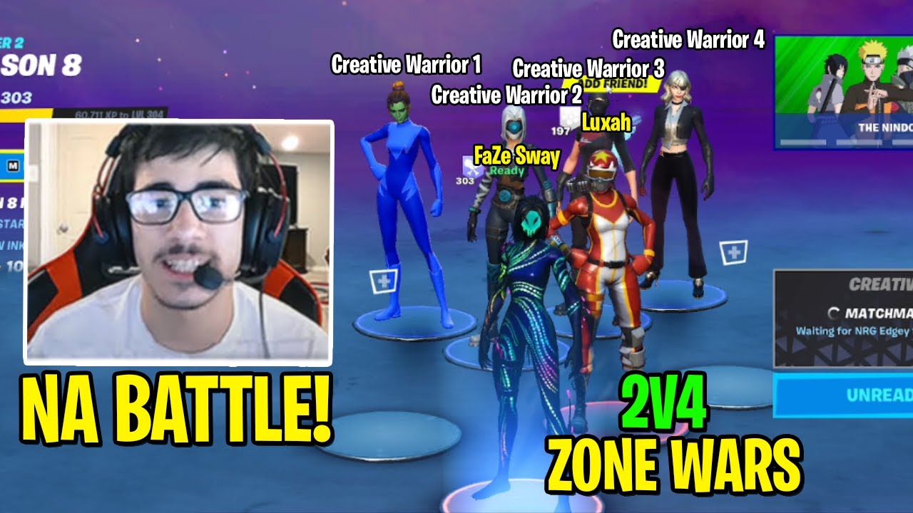 FaZe Sway & Luxha vs Creative Warriors | 2v4 Zone Wars