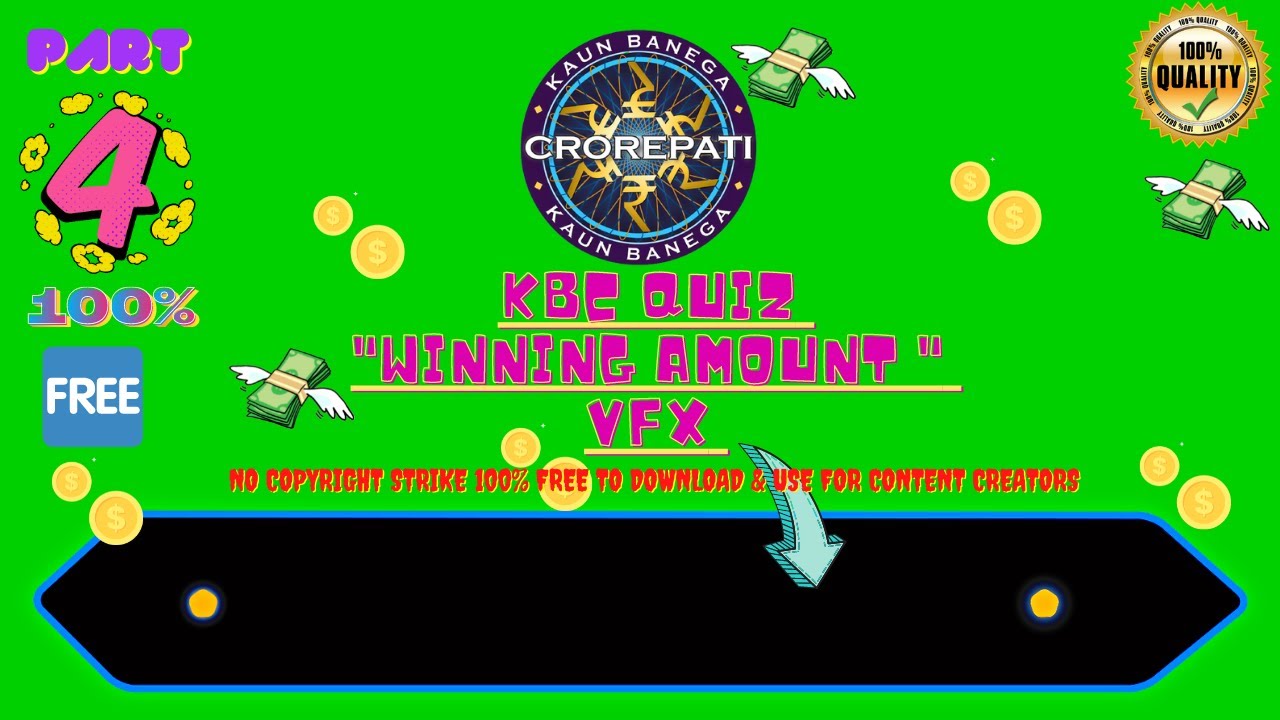 KBC Quiz "Winning Amount" VFX On Green Screen No Copyright Strike✔️100% Free to Download & Use