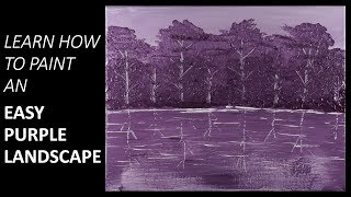 Easy Purple Landscape Abstract Painting Daily Art Therapy No. 47