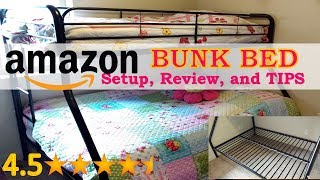 Amazon BUNK BED Review, set up and TIPS! (DHP Twin-over-full Bunk Bed)