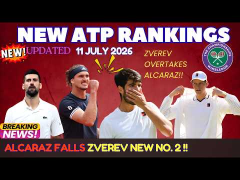 WIMBLEDON ATP RANKINGS SHAKE- UP! Zverev Passes Alcaraz | Djokovic Makes History, Sinner Leads
