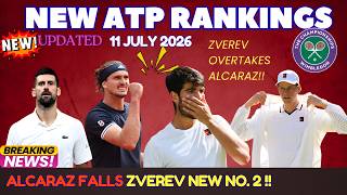 WIMBLEDON ATP RANKINGS SHAKE- UP! Zverev Passes Alcaraz | Djokovic Makes History, Sinner Leads