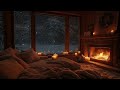 Cozy Fireplace Soft Piano Music Relaxing Holiday Ambience With Snowfall 