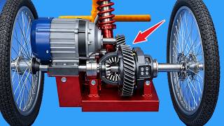 The farmer installs a differential on a bicycle! Turn it into a chainless 3-wheel electric bike
