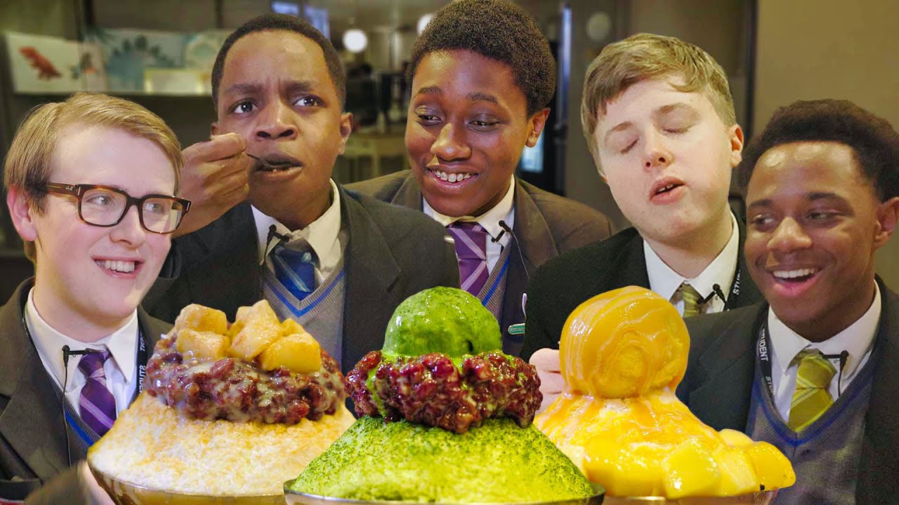 망고빙수 처음 먹어본 영국 고등학생들의 반응!? (1인 2빙 실화?)