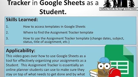 How to use Assignment Tracker in Google Sheets.