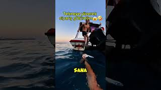 Tekneye yüzerek sipariş götürdüm 😱🤣 #tekne #yüzme #sipariş #motovlog