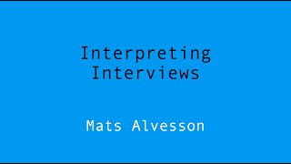 Interpreting Interviews
