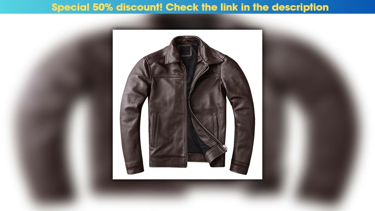 Top New Casual Real Cowhide Genuine Leather Jacket Men Slim Mens Clothes Spring Autumn Men's Cow Cl