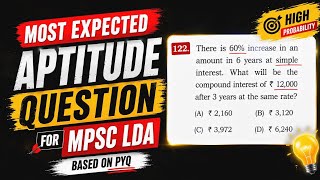 🔥 Most Expected Aptitude Questions for MPSC LDA | Based on PYQ
