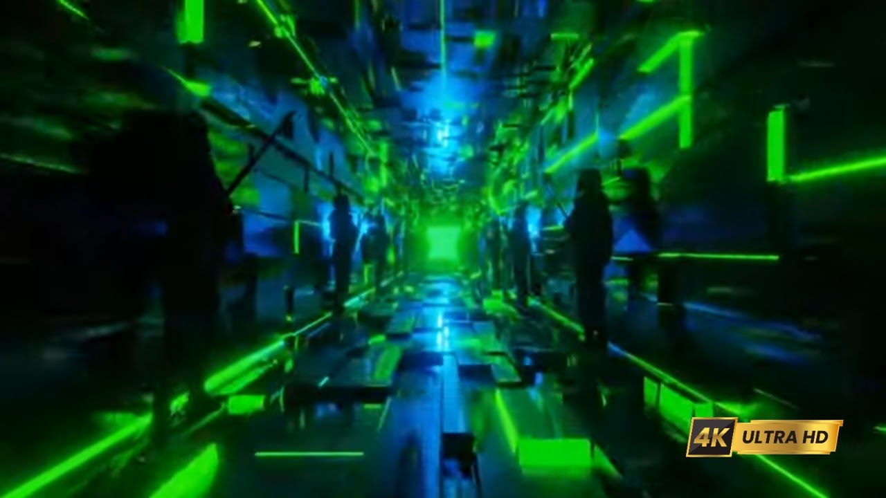 4K GLOWING NEON GREEN CORRIDOR LOOP | VJ LOOP - YouTube