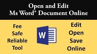 Edit word document online for free with most reliable, safe and secure tool