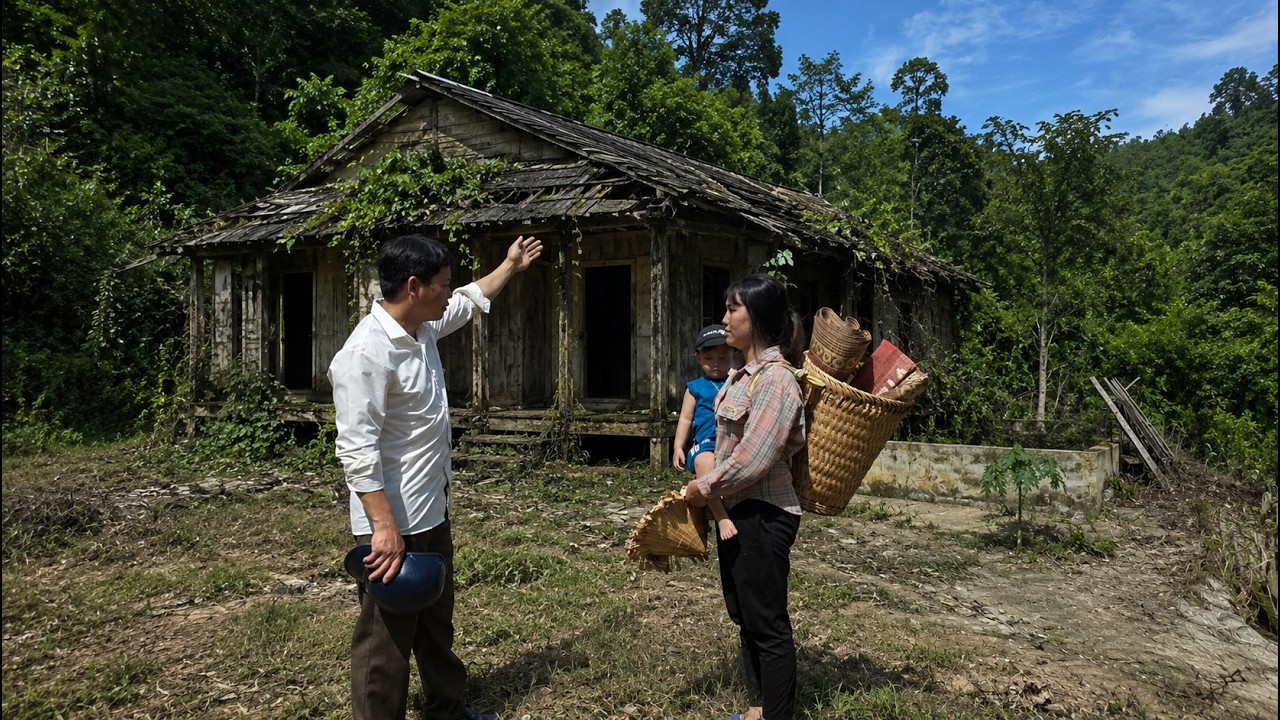 Full video: Kind man gifts a single mother an abandoned house so she can start a new life.