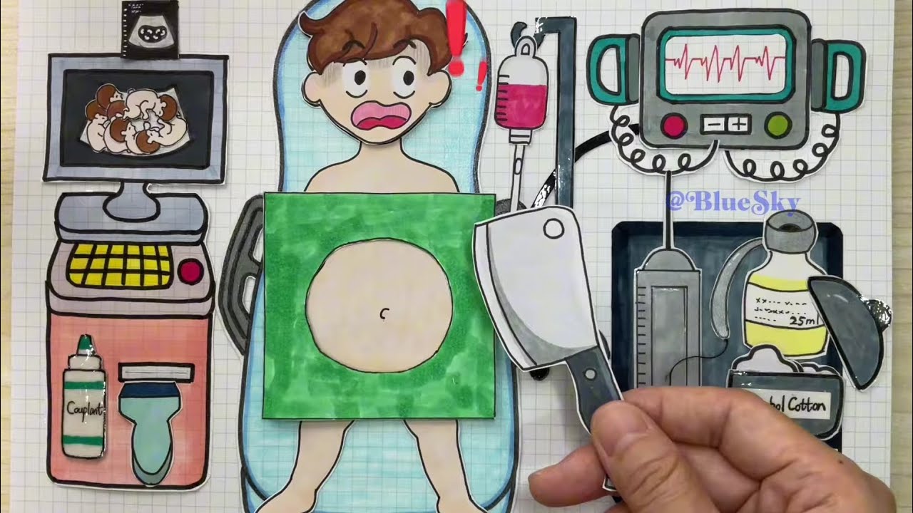 [💸Paperdiy💸] If Man gives birth to many babies 🤰Pregnancy process 종이놀이 ...