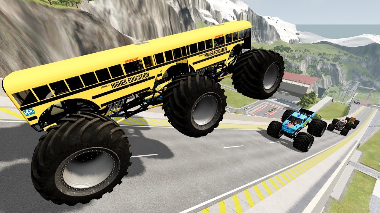 BMNG Random Car - Epic High Speed Monster Truck Jumps and Crashes 