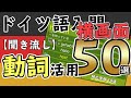 横画面【聞き流し】ドイツ語動詞活用ドリル50選：でる順ドイツ語入門暗記動画【BGM付き】