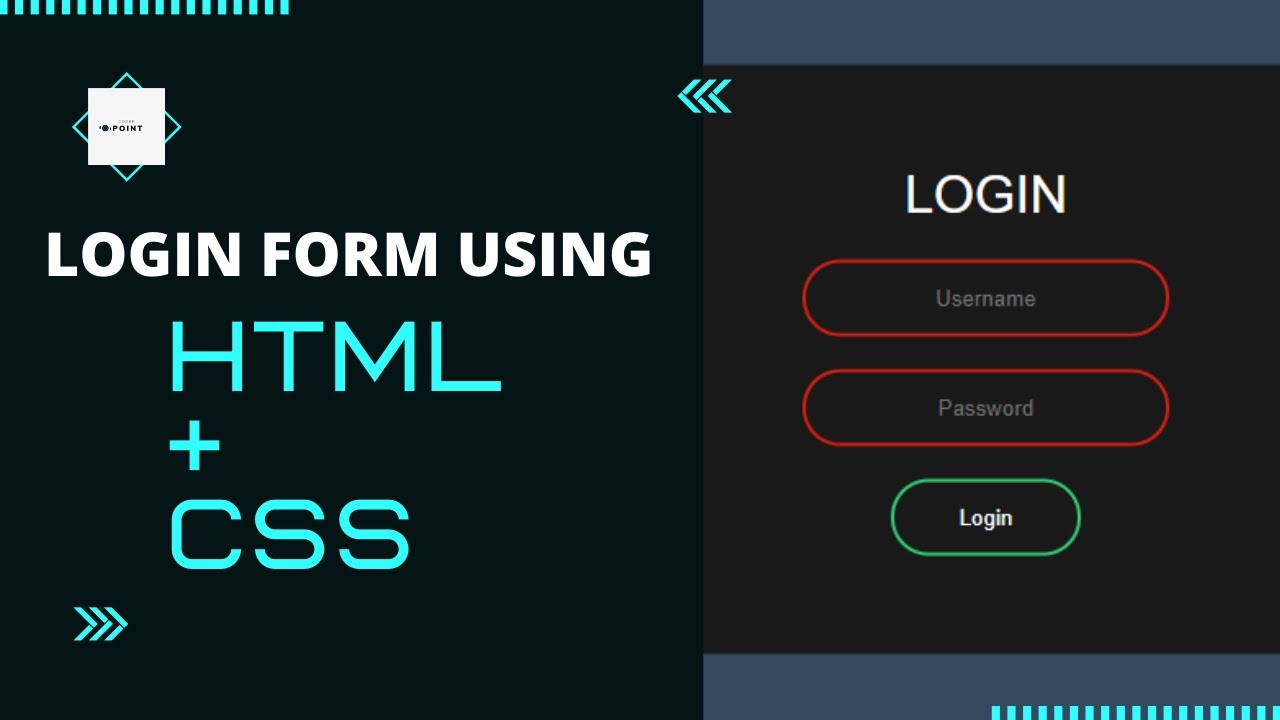 How to create login form using HTML and CSS | CoderPoint - YouTube
