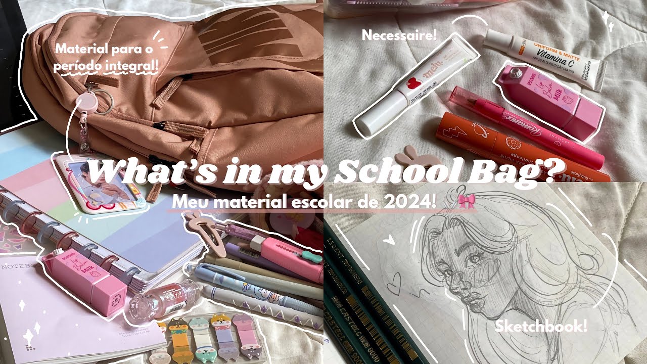 meu material escolar 🎀 2024 | terceirão!! 🫧 | necessaire, estojo, cadernos e mais!