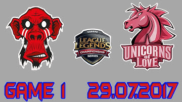 [EU LCS Summer 2017 W8D3] UOL vs MM game 1 Highlights | Unicorns of Love vs Mysterious Monkeys