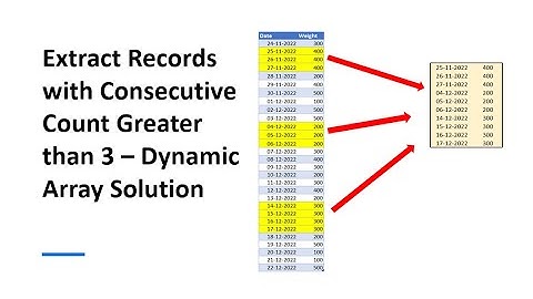 Extract Records with Consecutive Count Criteria | Dynamic Array Sol. to PQ Problem by @excelisfun