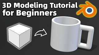 Blender Beginner Tutorial Turn A Cube Into A Cup In 3 Minutes ☕ (Free 3D Model Download)