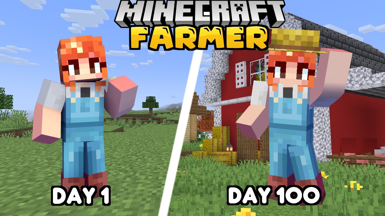 I Survived 100 Days Building the ULTIMATE COZY FARM in Minecraft
