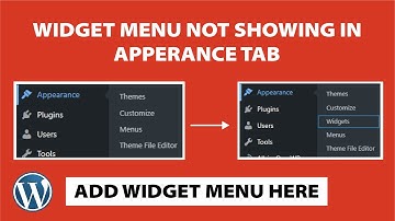 FIX! Widget Menu Not Showing in Appearance Tab in WordPress | Dot Mentor