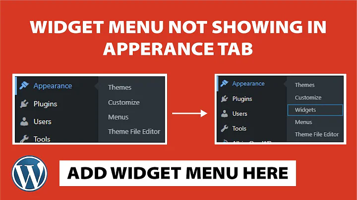 FIX! Widget Menu Not Showing in Appearance Tab in WordPress | Dot Mentor