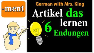 Artikel "das" lernen: Endung -ment mit Beispiel-Wörtern