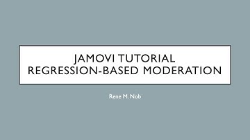 Jamovi Tutorial: Moderation via Regression