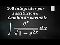 100 integrales por sustitución o cambio de variable ejemplo 32 integral de (e^x)/(sqrt(1-e^{2x))}
