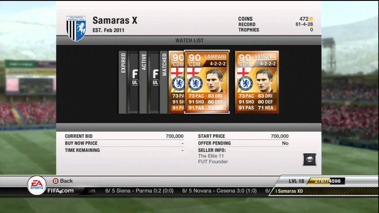 Fifa 12 UT - MOTM Orange Lampard (90)