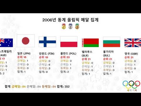 2006년 동계 올림픽 메달 집계 