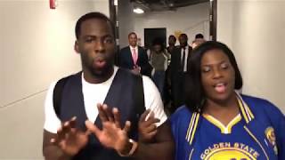 Draymond Green and his mom leave the arena, she  is a fan of Kevin Durant