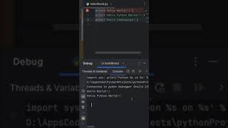 @ipgrayspace : CodingJoys - Python - Hello World - Debug Mode