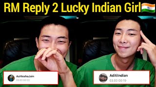 BTS RM Reply 2 Lucky Indian Army Girl 😭| RM Reply Indians on Weverse🇮🇳 #bts