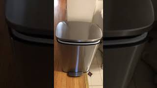 Amazon Basics Smudge Resistant Rectangular Trash Can With Soft Close F