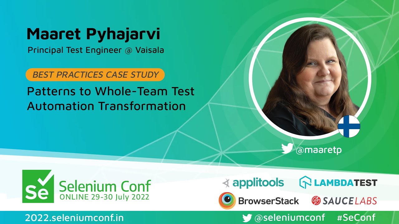 Patterns to Whole-Team Test Automation Transformation by Maaret Pyhajarvi 