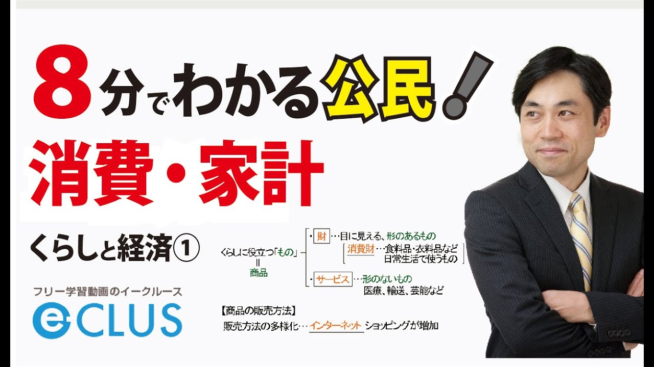 消費・家計　中学社会公民　くらしと経済１