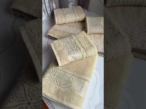 Набір 70-140 та 50-90см. Рушники махрові. Бавовна. Туреччина Pupilla 00126, видео 1