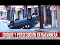 Impresionante persecución, choque y vuelco en Balvanera. Hay un herido