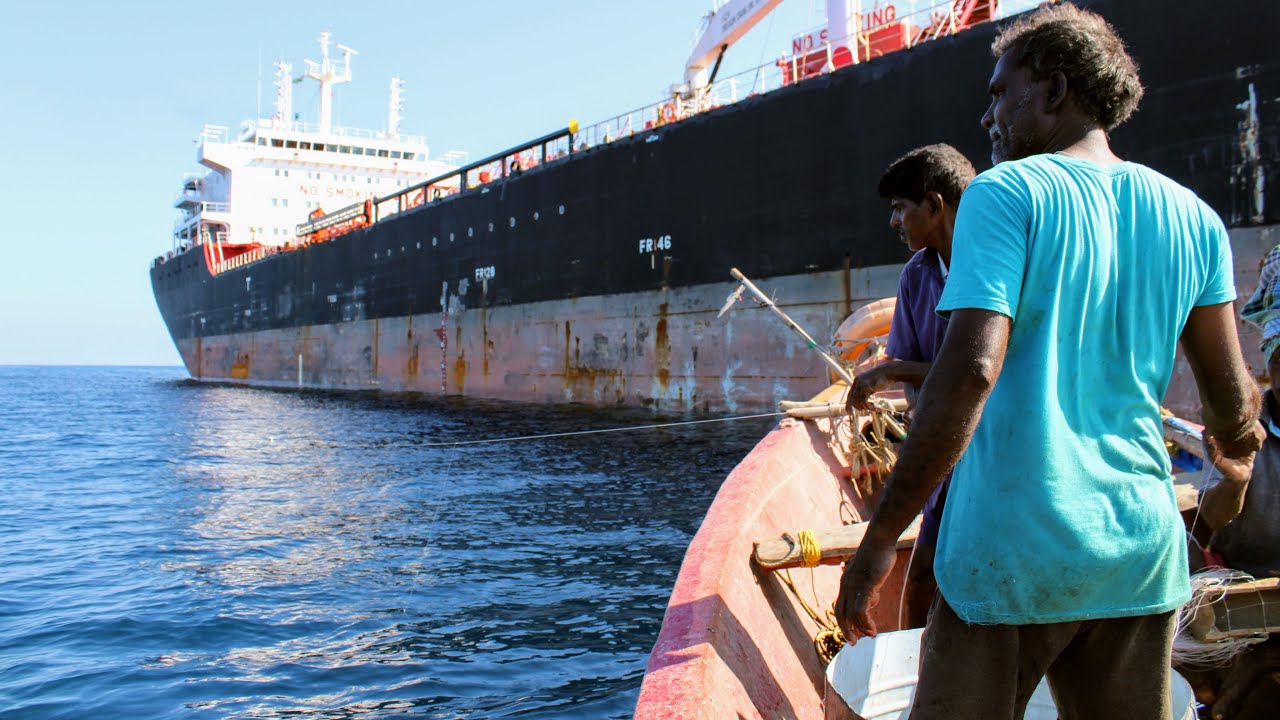 FISHING NEAR THE BIG SHIP - YouTube