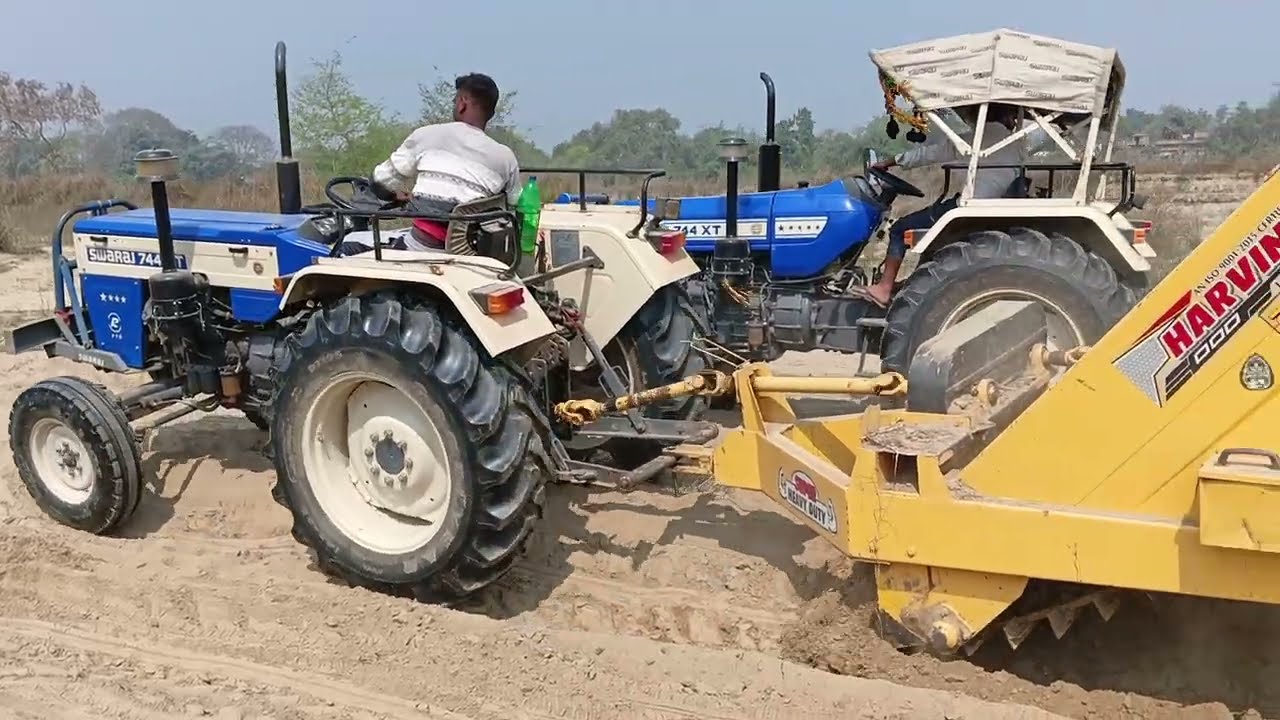 New Swaraj 744 XT and new swaraj 744 XT tractor trolley amazing performance videos #swaraj744xt 