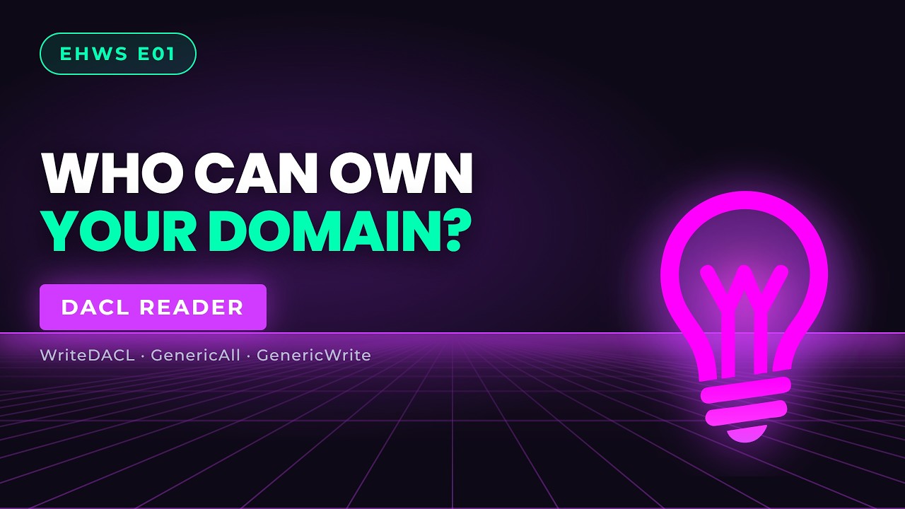 WriteDACL: One Permission to Domain Admin | EHWS EP01 - YouTube