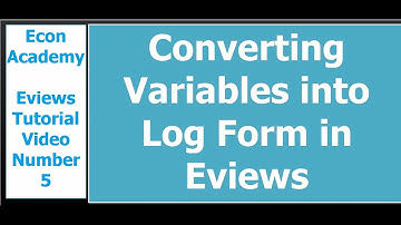 Eviews - How to convert variable into log form in eviews