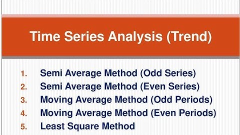 Time Series Analysis: Trend By Semi Average Method, Moving Average Method, Least Square Method