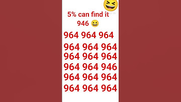 5% only can find 946 in under 6 sec. #find #oddoneout #shorts #shortvideo  #spot #maths #iq #puzzle