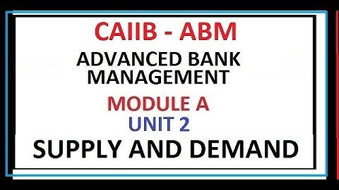 CAIIB ABM UNIT 2 SUPPLY AND DEMAND - ADVANCED BANK MANAGEMENT - MODULE A