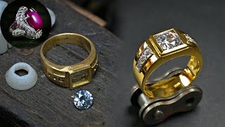 แหวนเพชรผู้ชาย how to make gold jewelry Cincin pria rings for men